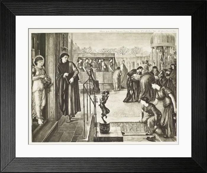 Framed Print : St Theophilus and the Angel - a Legend of the Martyrdom of St Dorothea, c1860s, (1900). Creator: Unknown Framed Print : St Theophilus and the Angel - a Legend of the Martyrdom of St Dorothea, c1860s, (1900). Creator: Unknown