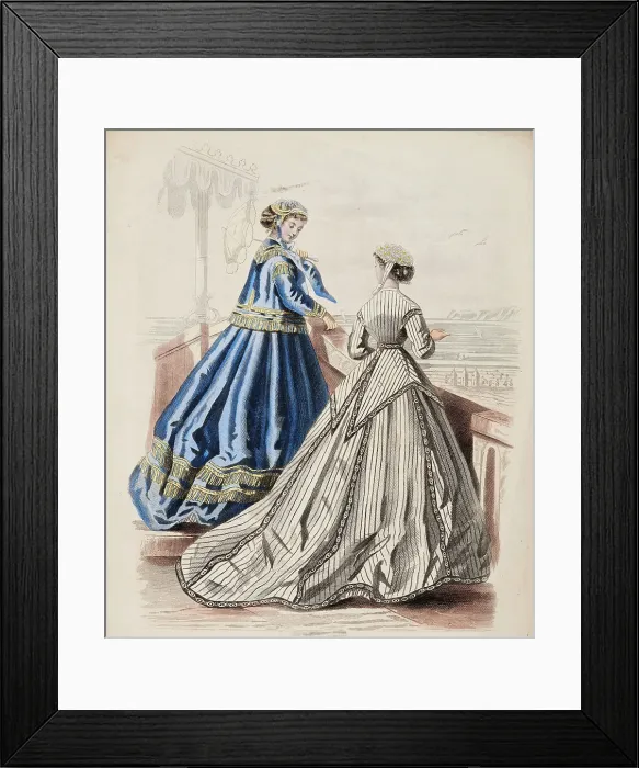 Framed Print : Fashion Plate - Petit Courrier des Dames Modes de Paris, 1866-67. Creator: Gilquin fils Framed Print : Fashion Plate - Petit Courrier des Dames Modes de Paris, 1866-67. Creator: Gilquin fils