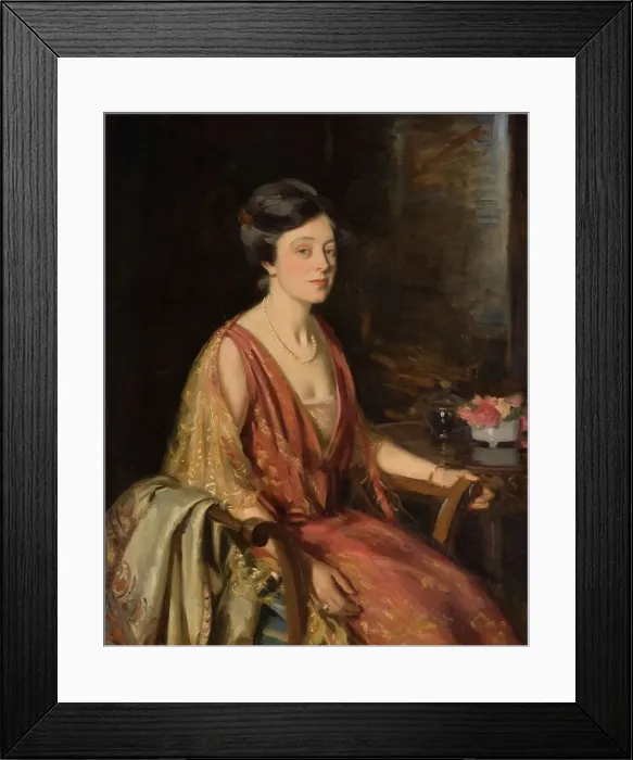 Framed Print : Portrait of Anne de Vere Chamberlain (Mrs Neville Chamberlain), 1924. Creator: Wilfred Gabriel de Glehn
