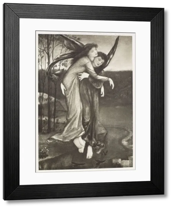 Framed Print : Zephyrus and Psyche, c1864, (1900). Creator: Unknown Framed Print : Zephyrus and Psyche, c1864, (1900). Creator: Unknown