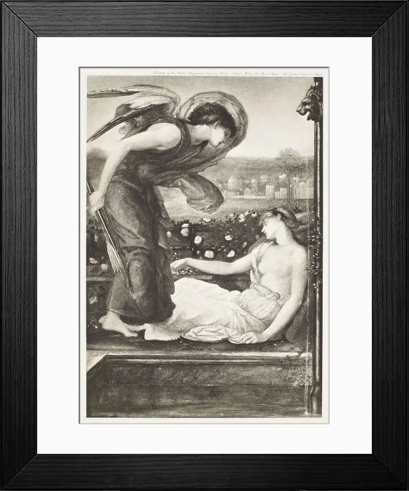 Framed Print : Cupid finding Psyche, c1860s, (1900). Creator: Unknown Framed Print : Cupid finding Psyche, c1860s, (1900). Creator: Unknown