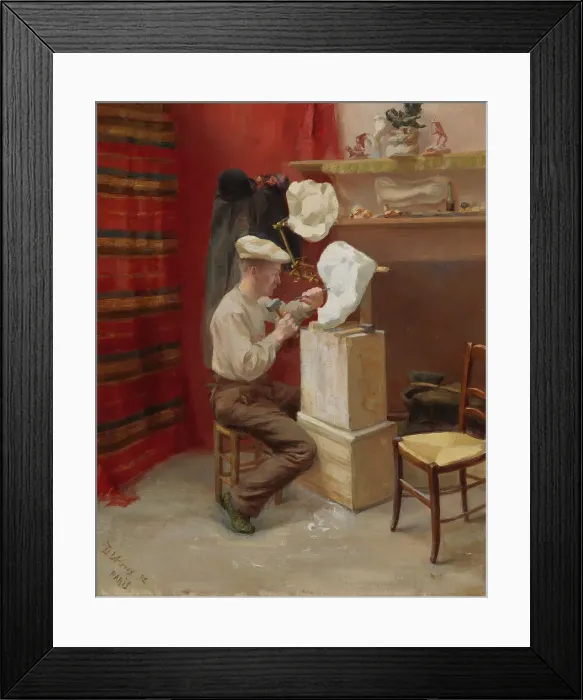 Framed Print : Emil Wikström in His Studio in Paris, 1892. Creator: Dora Wahlroos Framed Print : Emil Wikström in His Studio in Paris, 1892. Creator: Dora Wahlroos