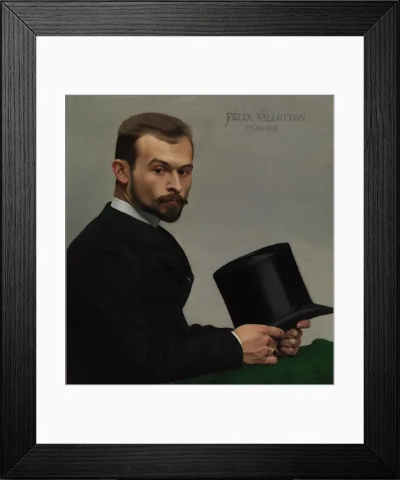 Framed Print : Portrait of Félix Jasinski Holding his Hat, 1887. Creator: Felix Vallotton Framed Print : Portrait of Félix Jasinski Holding his Hat, 1887. Creator: Felix Vallotton