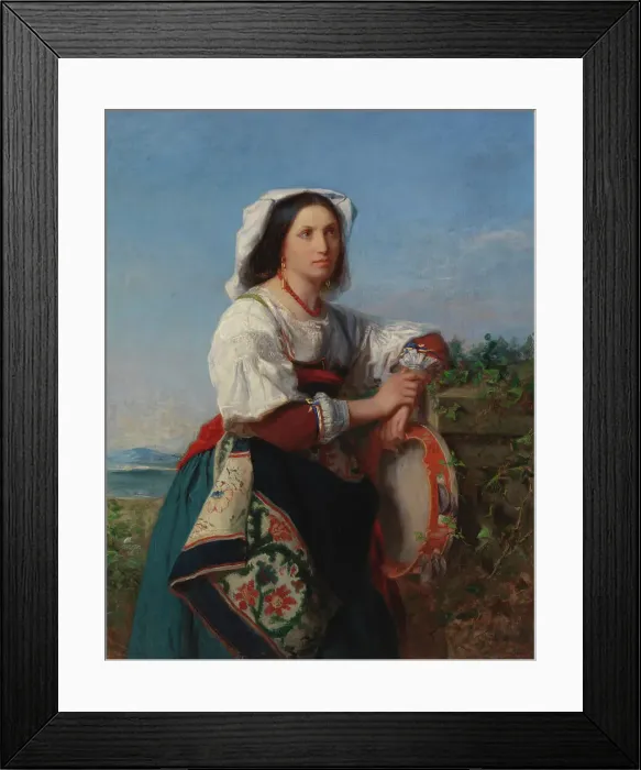 Framed Print : Italian Tambourine Player, 1864. Creator: Erik Johan Lofgren Framed Print : Italian Tambourine Player, 1864. Creator: Erik Johan Lofgren