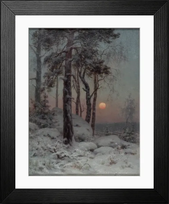 Framed Print : Winter Landscape, 1880. Creator: August Fredrik Ahlstedt Framed Print : Winter Landscape, 1880. Creator: August Fredrik Ahlstedt