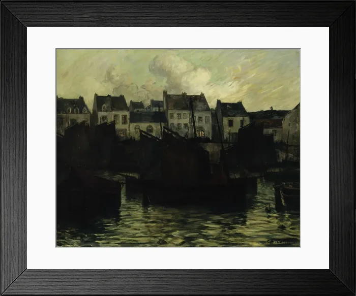Framed Print : Breton Village by The Coast (Camaret), 1885-1899. Creator: Charles Cottet Framed Print : Breton Village by The Coast (Camaret), 1885-1899. Creator: Charles Cottet