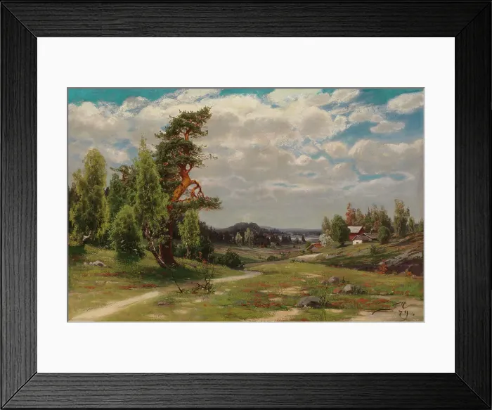 Framed Print : Finnish Landscape in Summer, 1879. Creator: Fanny Churberg Framed Print : Finnish Landscape in Summer, 1879. Creator: Fanny Churberg