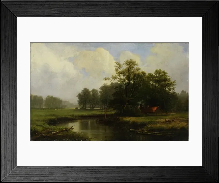 Framed Print : River in France, 1872. Creator: Charles Francois Daubigny Framed Print : River in France, 1872. Creator: Charles Francois Daubigny