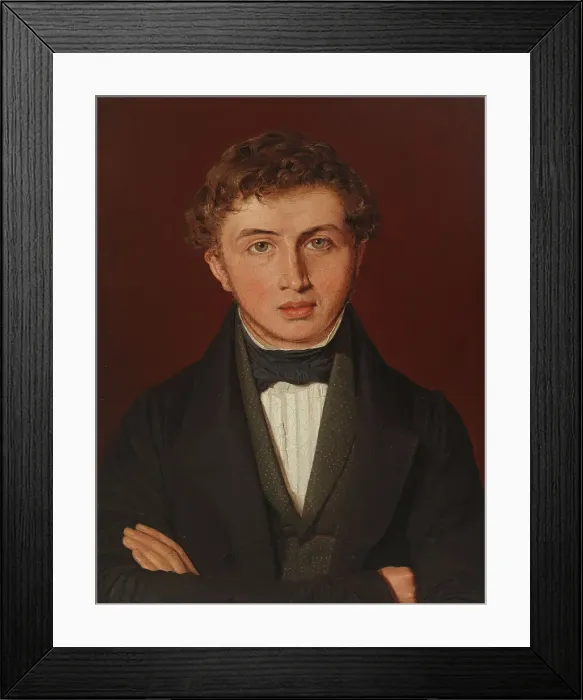 Framed Print : Portrait of Hans Peter Købke, the Artist's Brother, 1841. Creator: Christen Kobke Framed Print : Portrait of Hans Peter Købke, the Artist's Brother, 1841. Creator: Christen Kobke