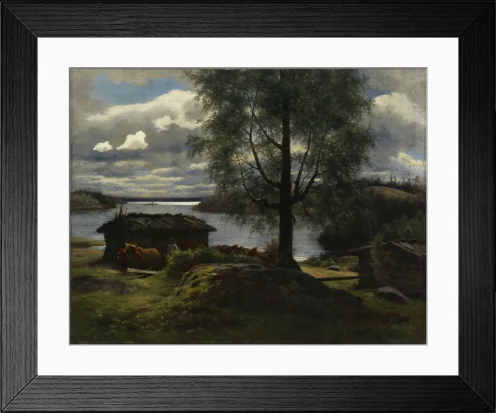 Framed Print : View from Aurejarvi lake in the Parish of Kuru, 1872. Creator: August Fredrik Ahlstedt Framed Print : View from Aurejarvi lake in the Parish of Kuru, 1872. Creator: August Fredrik Ahlstedt