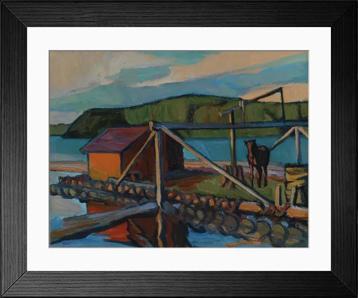 Framed Print : Log Driving Raft, 1923. Creator: Gabriel Engberg