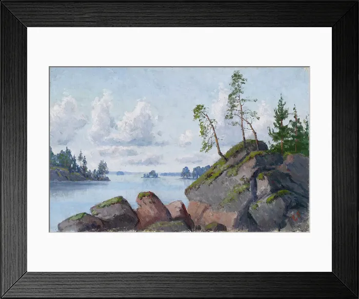Framed Print : Shore Landscape, c1880-1910. Creator: Ellen Favorin Framed Print : Shore Landscape, c1880-1910. Creator: Ellen Favorin