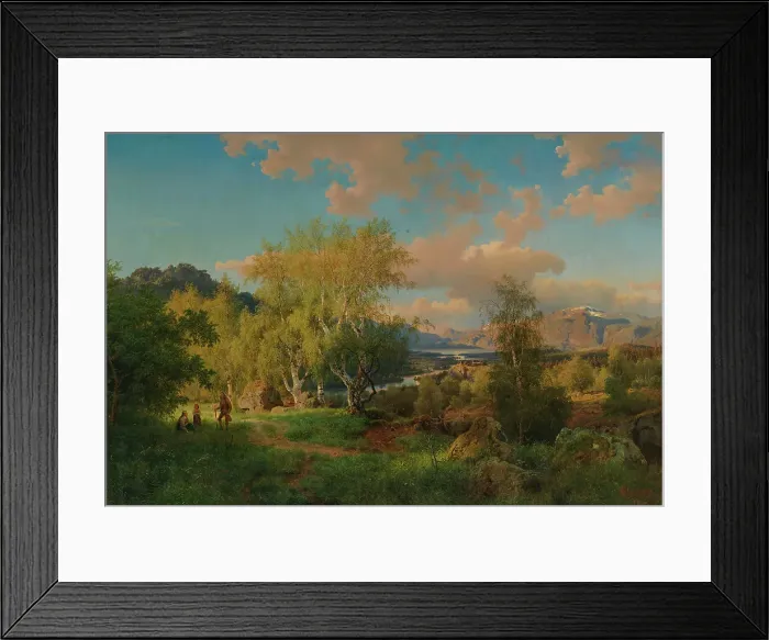 Framed Print : Landscape from Ringerike, 1850. Creator: Hans Gude Framed Print : Landscape from Ringerike, 1850. Creator: Hans Gude