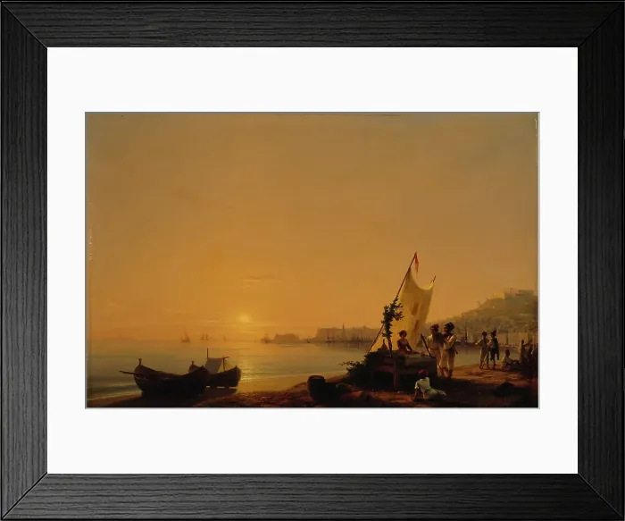 Framed Print : The Bay of Naples, 1844. Creator: Ivan Aivazovsky Framed Print : The Bay of Naples, 1844. Creator: Ivan Aivazovsky