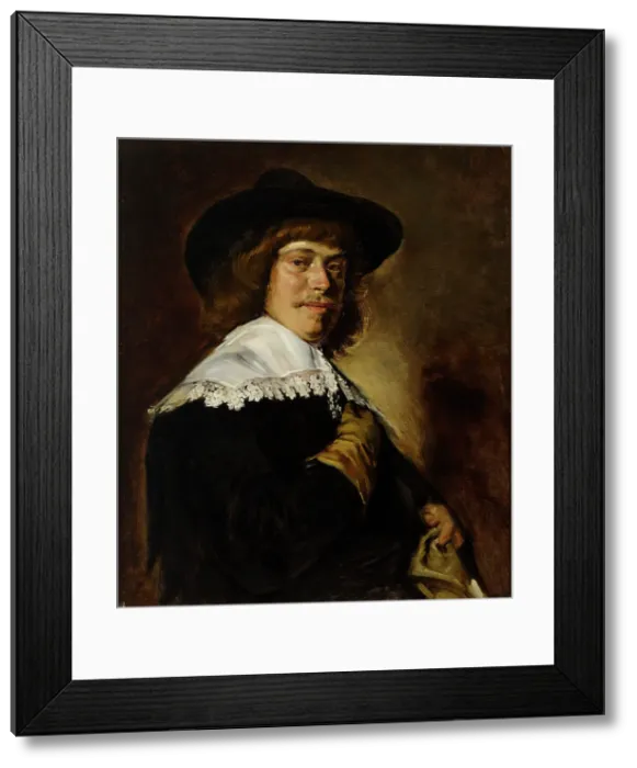 Framed Print : Portrait of a Young Man Holding a Glove, copy after Frans Hals, 1892. Creator: Helene Schjerfbeck Framed Print : Portrait of a Young Man Holding a Glove, copy after Frans Hals, 1892. Creator: Helene Schjerfbeck