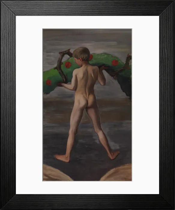 Framed Print : Boy Carrying the Garland of Life, 1905. Creator: Hugo Simberg Framed Print : Boy Carrying the Garland of Life, 1905. Creator: Hugo Simberg