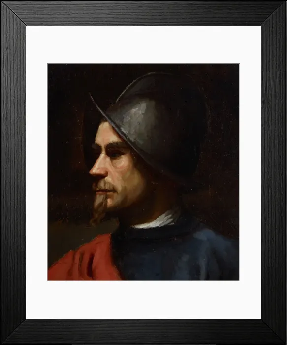 Framed Print : Warrior in Helmet, 1875-1880. Creator: Helene Schjerfbeck Framed Print : Warrior in Helmet, 1875-1880. Creator: Helene Schjerfbeck