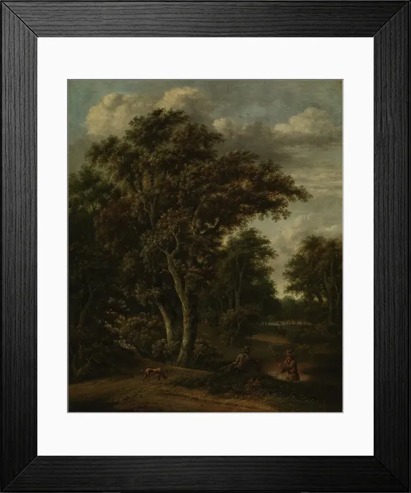 Framed Print : Anglers by a pond, c1670s. Creator: Jacob van Ruisdael Framed Print : Anglers by a pond, c1670s. Creator: Jacob van Ruisdael