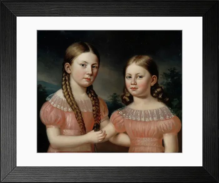 Framed Print : Jacobina and Helena Simelius, 1820-1829. Creator: Johan Erik Lindh Framed Print : Jacobina and Helena Simelius, 1820-1829. Creator: Johan Erik Lindh