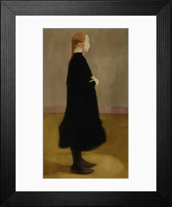 Framed Print : The School Girl II (Girl in Black), 1908. Creator: Helene Schjerfbeck Framed Print : The School Girl II (Girl in Black), 1908. Creator: Helene Schjerfbeck