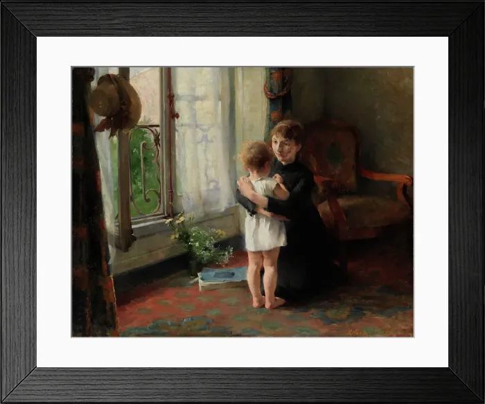 Framed Print : Mother and Child, 1886. Creator: Helene Schjerfbeck Framed Print : Mother and Child, 1886. Creator: Helene Schjerfbeck