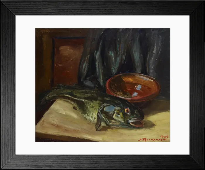 Framed Print : Still life with fish, 1925. Creator: Jalmari Ruokokoski Framed Print : Still life with fish, 1925. Creator: Jalmari Ruokokoski