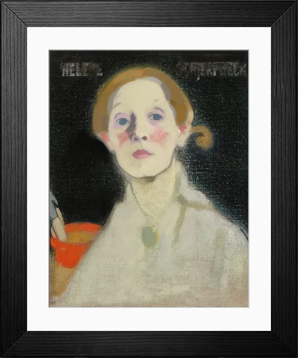 Framed Print : Self-Portrait, Black Background, 1915. Creator: Helene Schjerfbeck Framed Print : Self-Portrait, Black Background, 1915. Creator: Helene Schjerfbeck