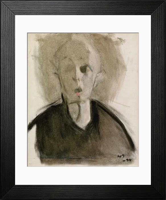 Framed Print : Self-Portrait with Red Spot, 1944. Creator: Helene Schjerfbeck Framed Print : Self-Portrait with Red Spot, 1944. Creator: Helene Schjerfbeck