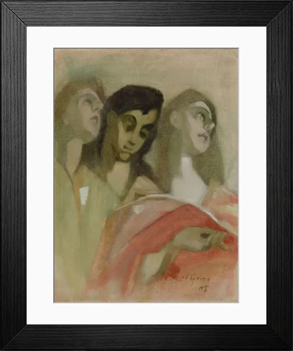 Framed Print : Angel Fragment, after El Greco, 1928-1929. Creator: Helene Schjerfbeck