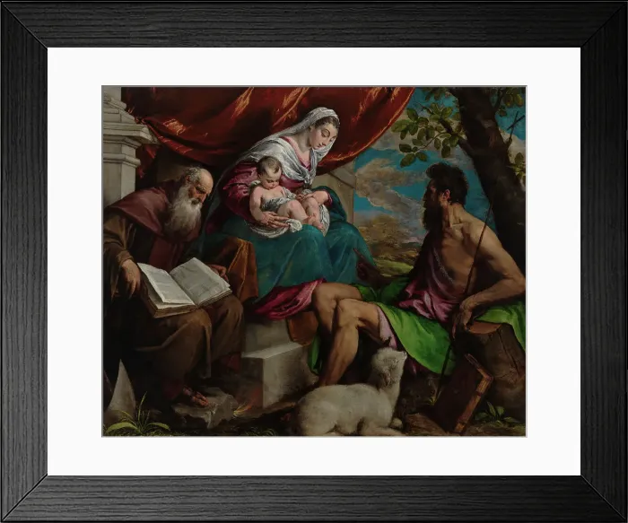 Framed Print : Virgin and Child with John the Baptist and Saint Anthony the Abbot, c1561-1562. Creator: Jacopo Bassano il vecchio Framed Print : Virgin and Child with John the Baptist and Saint Anthony the Abbot, c1561-1562. Creator: Jacopo Bassano il vecchio