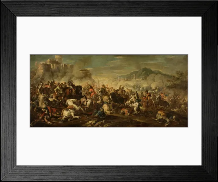 Framed Print : A cavalry battle, 1652. Creator: Jacques Courtois Framed Print : A cavalry battle, 1652. Creator: Jacques Courtois