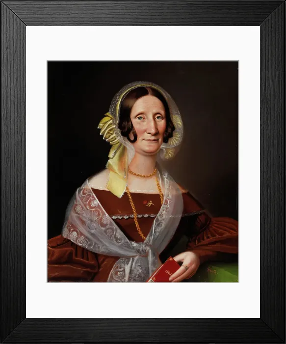 Framed Print : Portrait of the Authoress Sara Wacklin, 1840. Creator: Johan Erik Lindh Framed Print : Portrait of the Authoress Sara Wacklin, 1840. Creator: Johan Erik Lindh