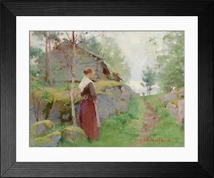 Framed Print : Girl from Barösund, 1885-1890. Creator: Helene Schjerfbeck Framed Print : Girl from Barösund, 1885-1890. Creator: Helene Schjerfbeck