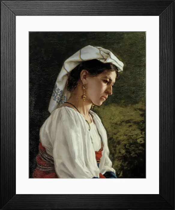 Framed Print : Italian Model, Half-Length Portrait, 1877. Creator: Hilda Eloise Granstedt Framed Print : Italian Model, Half-Length Portrait, 1877. Creator: Hilda Eloise Granstedt