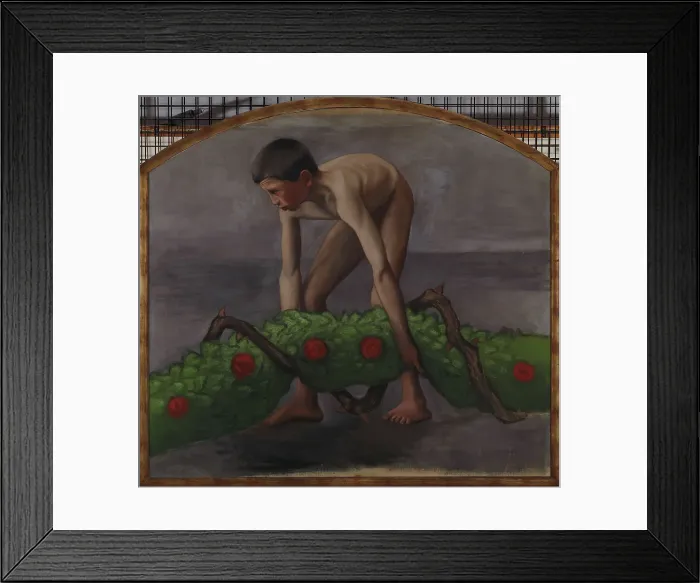 Framed Print : Garland Bearer; Boy Carrying the Garland of Life, 1905. Creator: Hugo Simberg Framed Print : Garland Bearer; Boy Carrying the Garland of Life, 1905. Creator: Hugo Simberg