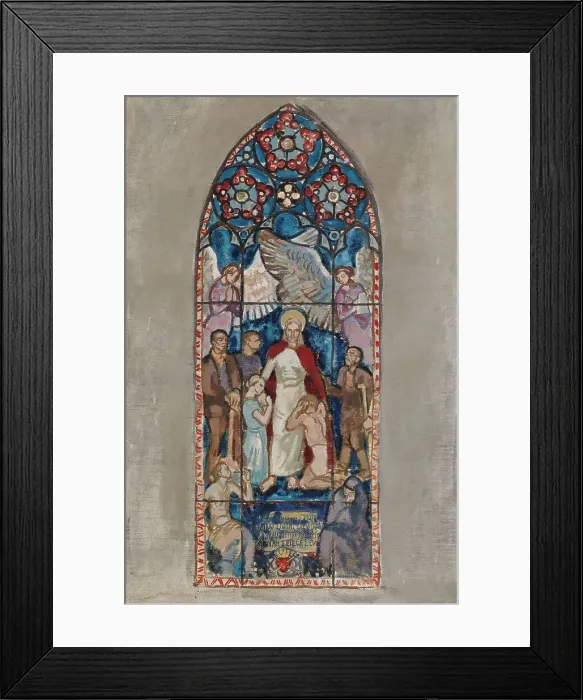 Framed Print : Come to Me, sketch for a stained glass window in Pori Church, 1924. Creator: Magnus Enckell Framed Print : Come to Me, sketch for a stained glass window in Pori Church, 1924. Creator: Magnus Enckell