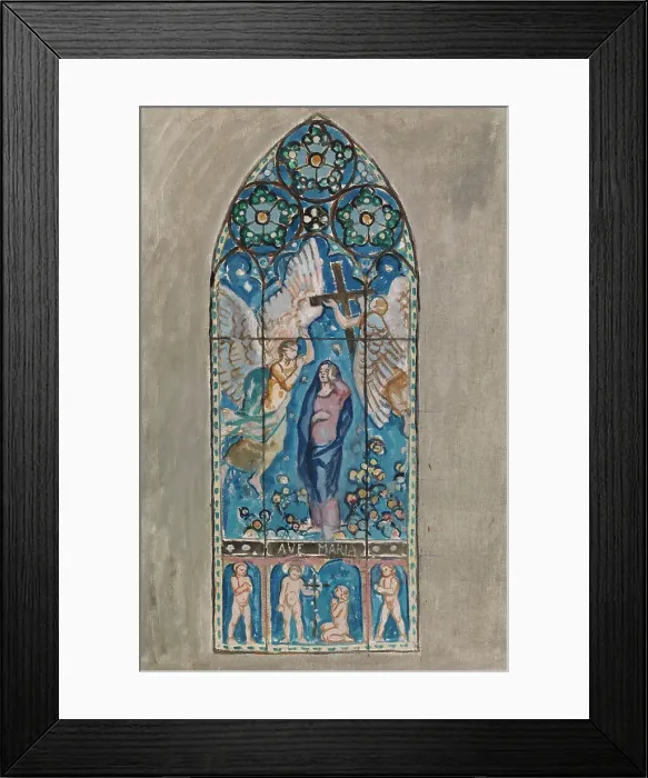 Framed Print : Ave Maria, sketch for a stained glass window in Pori Church, 1924. Creator: Magnus Enckell Framed Print : Ave Maria, sketch for a stained glass window in Pori Church, 1924. Creator: Magnus Enckell