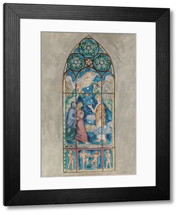 Framed Print : Christus Resurrexit, sketch for a stained glass window in Pori Church, 1924. Creator: Magnus Enckell Framed Print : Christus Resurrexit, sketch for a stained glass window in Pori Church, 1924. Creator: Magnus Enckell