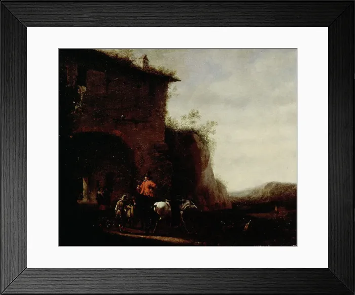 Framed Print : A Hunting scene, 1642-1674. Creator: Johannes Lingelbach Framed Print : A Hunting scene, 1642-1674. Creator: Johannes Lingelbach