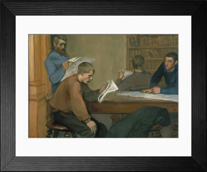 Framed Print : Reading Room, 1899. Creator: Magnus Enckell Framed Print : Reading Room, 1899. Creator: Magnus Enckell