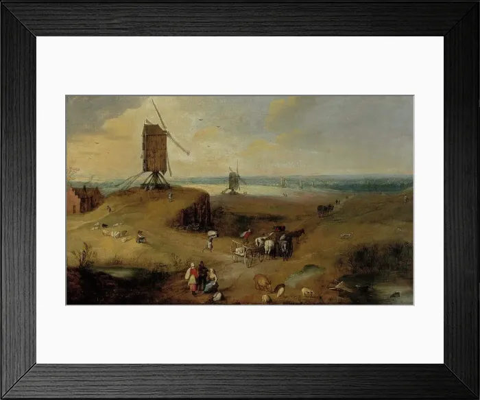 Framed Print : Windmill landscape in Flanders, 1607-1635. Creator: Joos de Momper, the younger Framed Print : Windmill landscape in Flanders, 1607-1635. Creator: Joos de Momper, the younger