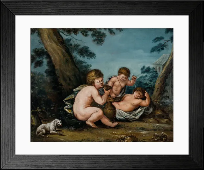 Framed Print : Cupids Playing, 1816. Creator: Michael Toppelius Framed Print : Cupids Playing, 1816. Creator: Michael Toppelius