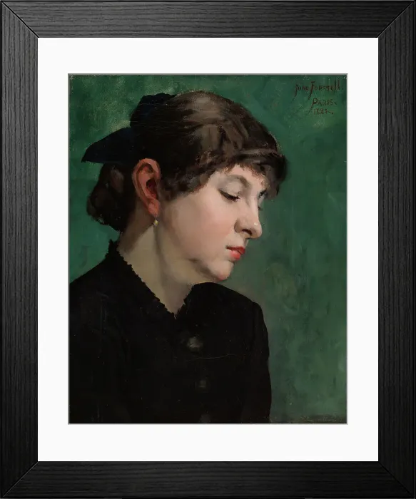 Framed Print : Head of a Woman, 1882. Creator: Juho Forsell Framed Print : Head of a Woman, 1882. Creator: Juho Forsell