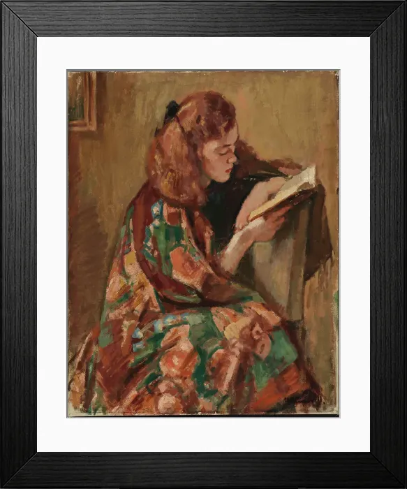 Framed Print : Girl Reading, 1921-1922. Creator: Magnus Enckell Framed Print : Girl Reading, 1921-1922. Creator: Magnus Enckell