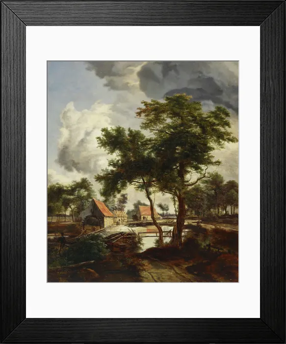Framed Print : Mill, copy after Meindert Hobbema, c1880s. Creator: Julia Stigzelius-de Cock Framed Print : Mill, copy after Meindert Hobbema, c1880s. Creator: Julia Stigzelius-de Cock