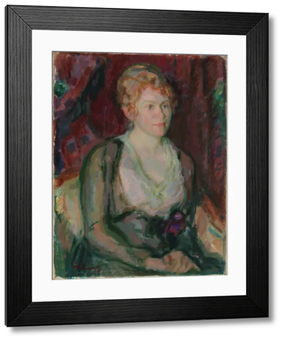 Framed Print : Portrait of Mrs. Agda Vilén, 1917. Creator: Magnus Enckell Framed Print : Portrait of Mrs. Agda Vilén, 1917. Creator: Magnus Enckell