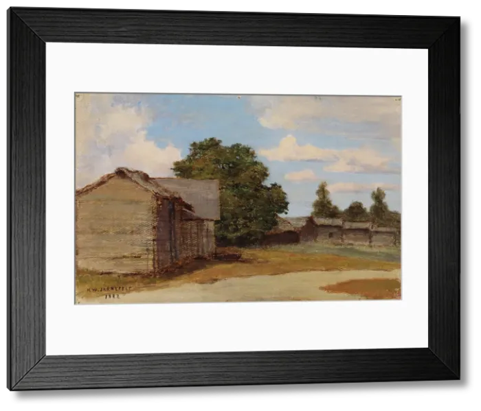 Framed Print : Farmyard, 1882. Creator: Kasper Jarnefelt Framed Print : Farmyard, 1882. Creator: Kasper Jarnefelt