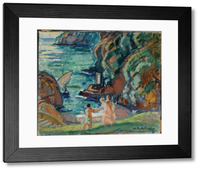 Framed Print : Rocky Shore in the Sun, Porto Fino, 1920. Creator: Magnus Enckell Framed Print : Rocky Shore in the Sun, Porto Fino, 1920. Creator: Magnus Enckell