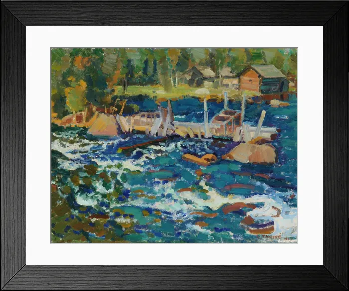 Framed Print : Boat pier, 1917. Creator: Verner Thome Framed Print : Boat pier, 1917. Creator: Verner Thome