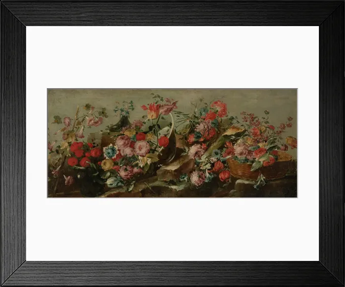 Framed Print : Flowers, 1700-1799. Creator: Unknown Framed Print : Flowers, 1700-1799. Creator: Unknown